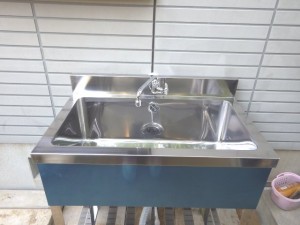 屋外 シンク ステンレス製 取替え