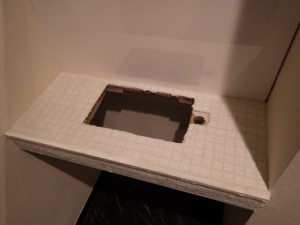 タイル 目地埋め 目地 施工中 トラブラン