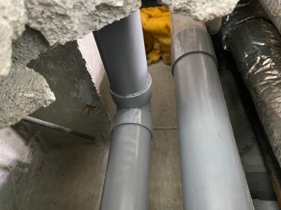 排水管 漏水 施工後 配管変更 ホテル 神戸市 トラブラン