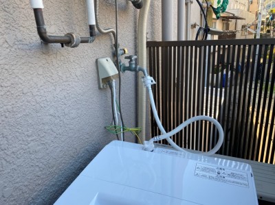 洗濯機 交換前 洗濯水栓 交換工事 トラブラン 神戸市