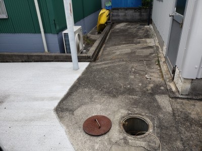 事務所 排水桝 位置確認 シンク新設 作業前 神戸市 トラブラン