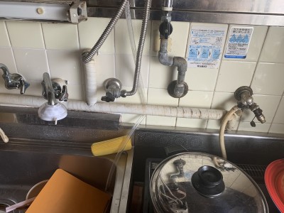 キッチン 湯沸かし器 分岐 浴室 洗面水栓 神戸市 トラブラン