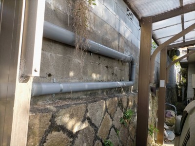 排水管 雨水管 配管 引込工事 コンクリート桝 交換工事 神戸市 トラブラン