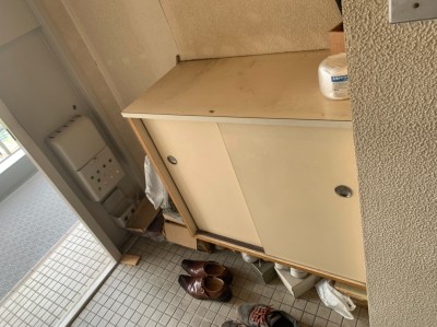 現調 玄関 ビフォー リフォーム マンション 神戸市 トラブラン