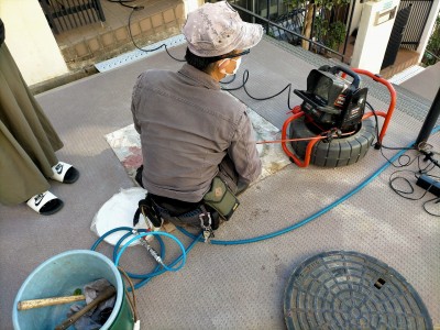 共有部分  塩ビ桝 配管 管内カメラ 調査 汚水管 漏水 神戸市 トラブラン
