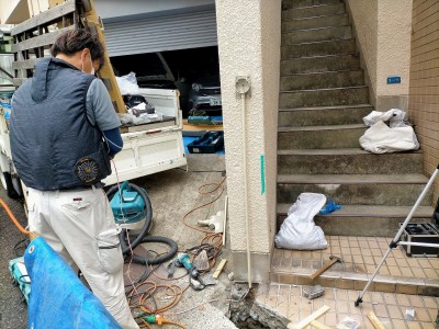 インターホン 門扉 電気配線設置 エクステリア  神戸市 トラブラン