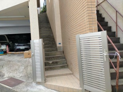 タイル貼り替え 門扉の移設 戸建て リフォーム 神戸市 トラブラン