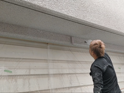 掘り込み式車庫 ガレージ 外壁塗装  塗装 神戸市 トラブラン