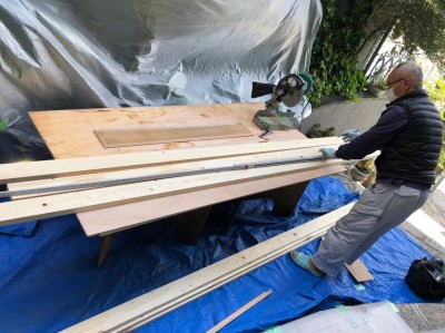 クローゼットのリフォーム 木材カット 寸法 部屋 神戸市 トラブラン