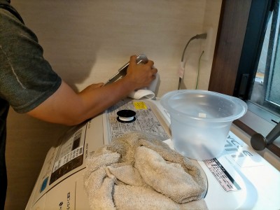 洗濯水栓 取付け 方向変更 シールテープ ドラム式 神戸市 トラブラン