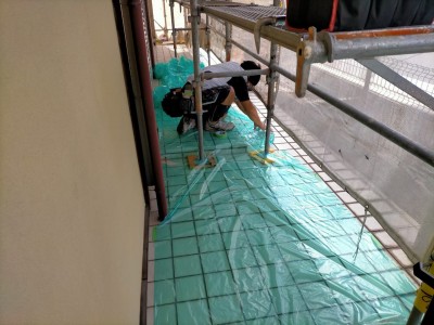 外壁塗装  塗装 養生 リフォーム 修繕工事 足場 神戸市 トラブラン 