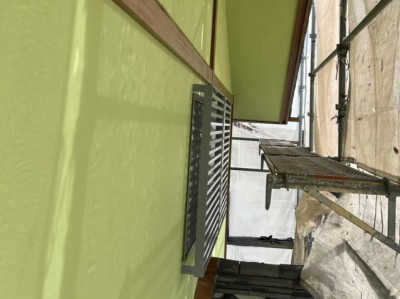 錆び止 面格子 上塗り ２度塗り シルバー 外壁塗装 神戸市 トラブラン