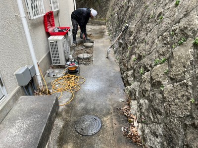 土間斫り作業 桝の交換 コンクリート桝 劣化 取替え 神戸市 トラブラン