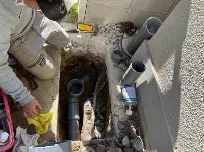 塩ビ桝配管 設置 取り付け作業 戸建て 劣化 漏水 神戸市 トラブラン