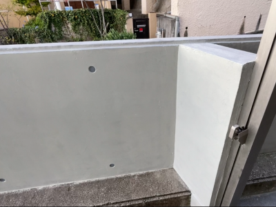 外壁塗装 防水加工 ベランダ 塗布 仕上げ 完成 神戸市 トラブラン 葛原設備工業