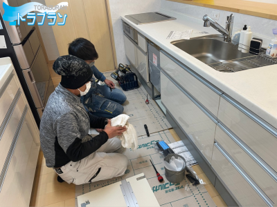 食洗器交換工事 キッチン パナソニック 取替え  NP-45MD9W 神戸市 トラブラン