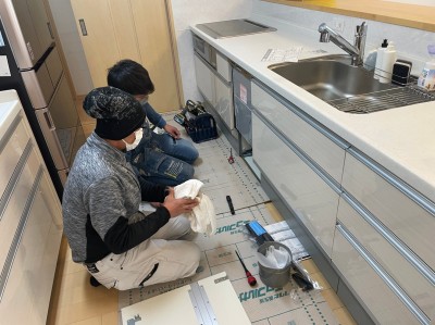 食洗器設置 取付け作業 Panasonic NP-45MD9W 神戸市 トラブラン