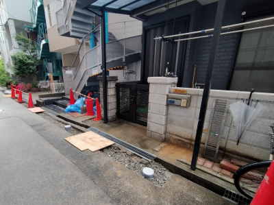 バラス 転圧機 排水管の設置 レベル 勾配 配管 設置 埋設 神戸市 トラブラン