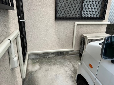 配管カバー 給水管 劣化防止 漏水 引替え工事 外壁 神戸市 トラブラン