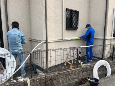戸建て 漏水 給水管 引き直し工事 保護カバー 神戸市 トラブラン 葛原設備工業