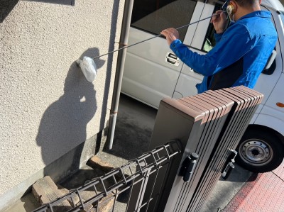 漏水音聴棒 調査 漏水 原因 特定 給水管引換え工事 散水 神戸市 トラブラン