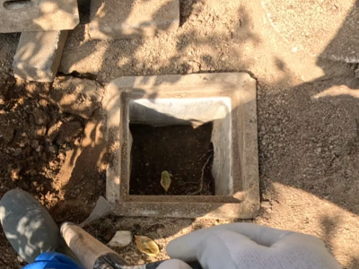 雨水桝 コンクリート桝 木の根 劣化 詰り 取替え工事 神戸市 トラブラン