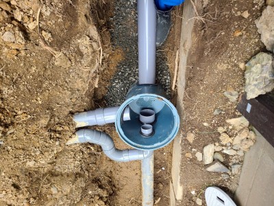 庭 雨水桝 配管 交換工事 バケツ桝 設置 マス 神戸市 トラブラン