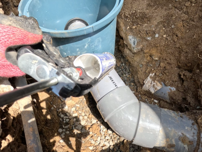 接着剤塗布 雨水桝 交換工事 コンクリート桝 経年劣化 神戸市 トラブラン