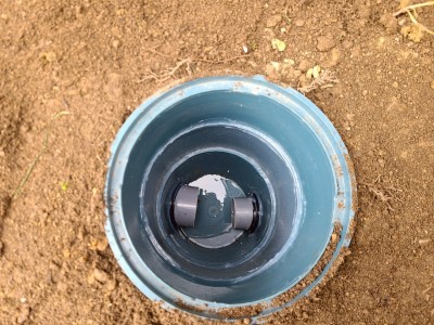 雨水桝 バケツ型 埋戻し 取替え工事 塩ビ桝 庭 神戸市 トラブラン