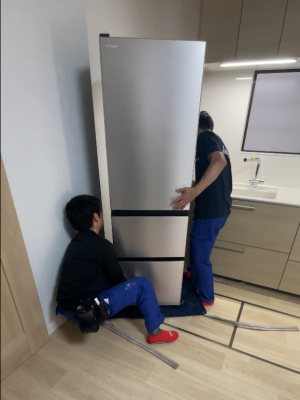 キッチンリフォーム 床 点検口 冷蔵庫 新調 神戸市 トラブラン