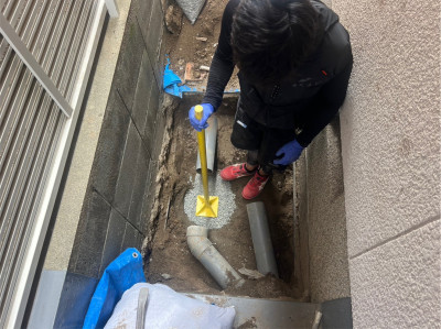 塩ビ桝 交換工事 雨水桝 排水桝 土 バラス 転圧器 桝 神戸市 トラブラン ビ桝 交換工事 雨水桝 排水桝 土 バラス 転圧器 桝 神戸市 トラブラン